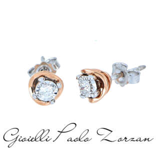 Orecchini Donna Oro punto luce in oro bianco, rosa e diamanti DFOF8005.054  Orecchini Punto Luce