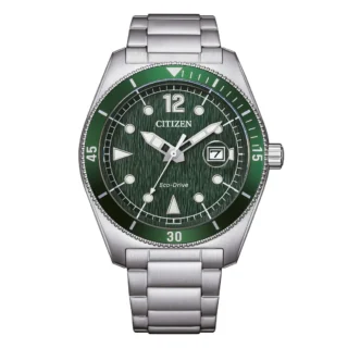 Orologio Citizen Marine in acciaio quadrante verde texturizzato AW1880-55X  Orologi al Quarzo