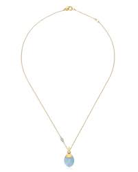 Collana Nanis “AZURE” pendente in oro, acquamarina milk e dettagli di diamanti CS7-603 - immagine 2