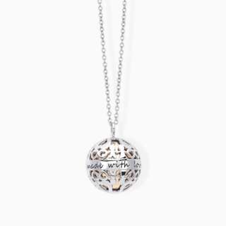 Collana Mabina in argento rosato con ciondolo a sfera 553183  Collane Lunghe