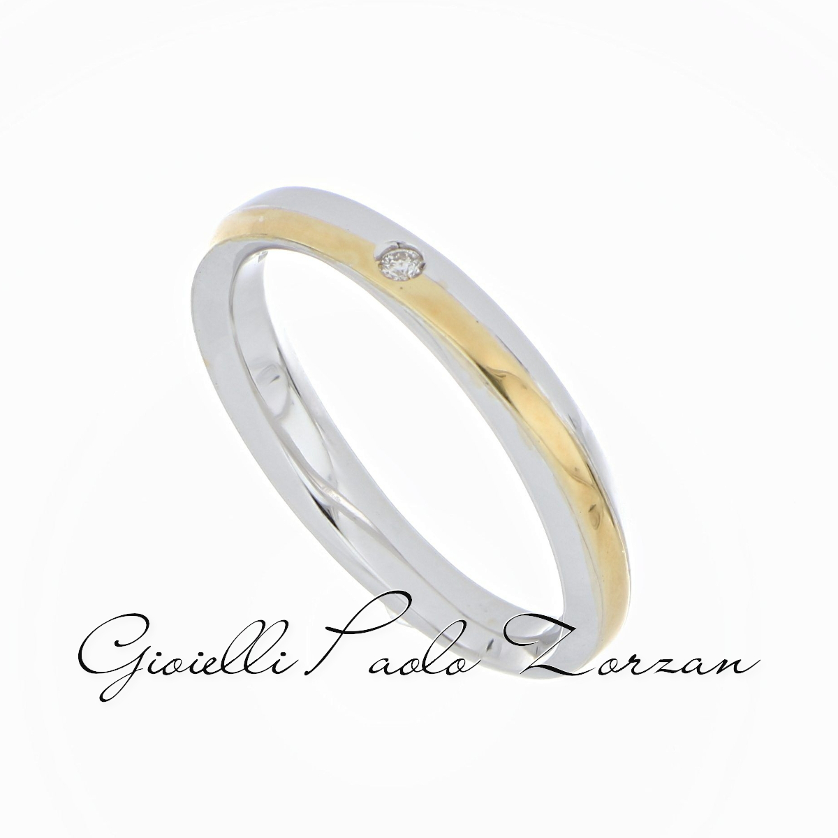 Fede Polello in oro giallo oro bianco e diamante 2557DBG