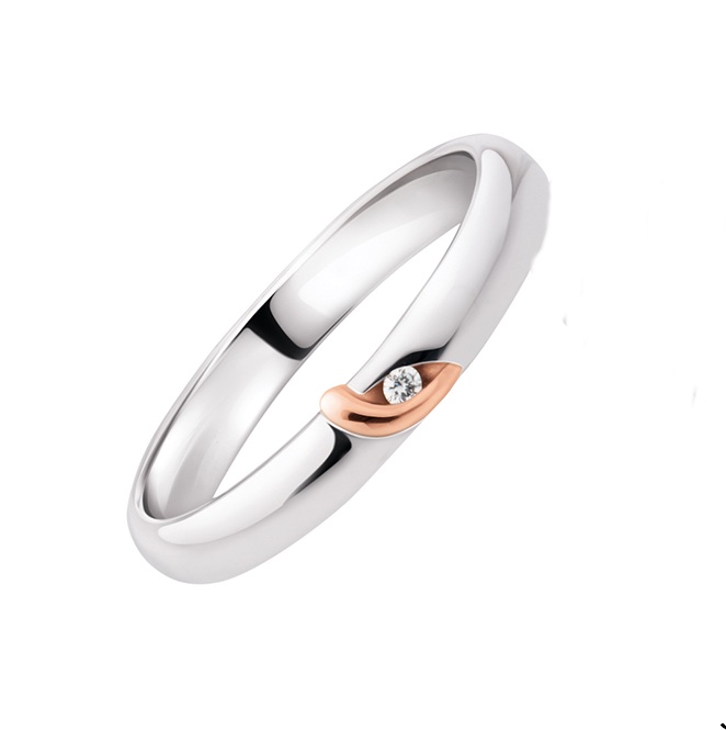 Fede Polello Sguardo in oro bianco oro rosa e diamante 3065DBR