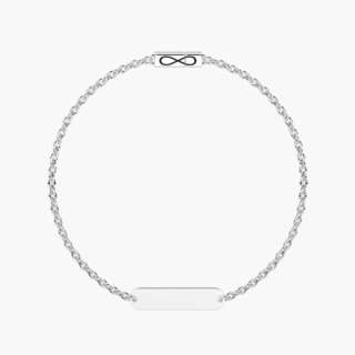 Bracciale kidult infinity con targhetta personalizzabile 732403  Bracciali a Maglia