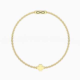 Bracciale kidult infinity in acciaio dorato con quadrifoglio 732402-19  Bracciali a Maglia