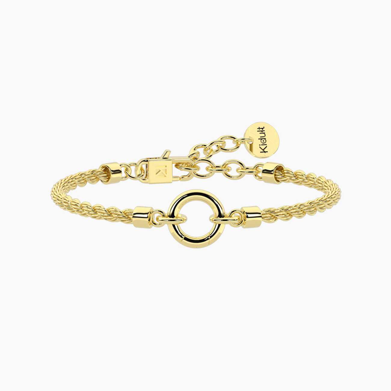 Bracciale kidult componibile con catena corda in acciaio dorato Duetto 732406 - immagine 2