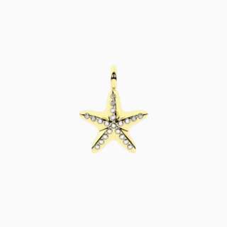 Ciondolo kidult stella marina in acciaio dorato e cristalli 741353  Elementi per Bracciali