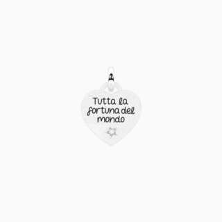 Ciondolo kidult cuore con scritta fortuna Tutta la fortuna 741364  Elementi per Bracciali