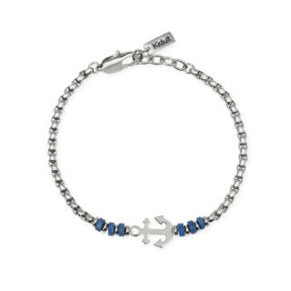 Bracciale kidult uomo in acciaio e pietra lavica blu' 831178  Bracciali