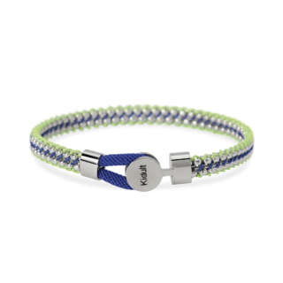 Bracciale kidult uomo in acciaio e nylon blu' e verde 831195  Bracciali