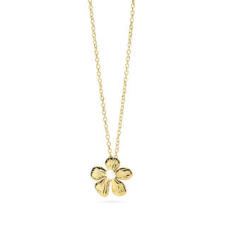 Girocollo kidult fiore in acciaio dorato e perla 851141  Girocolli