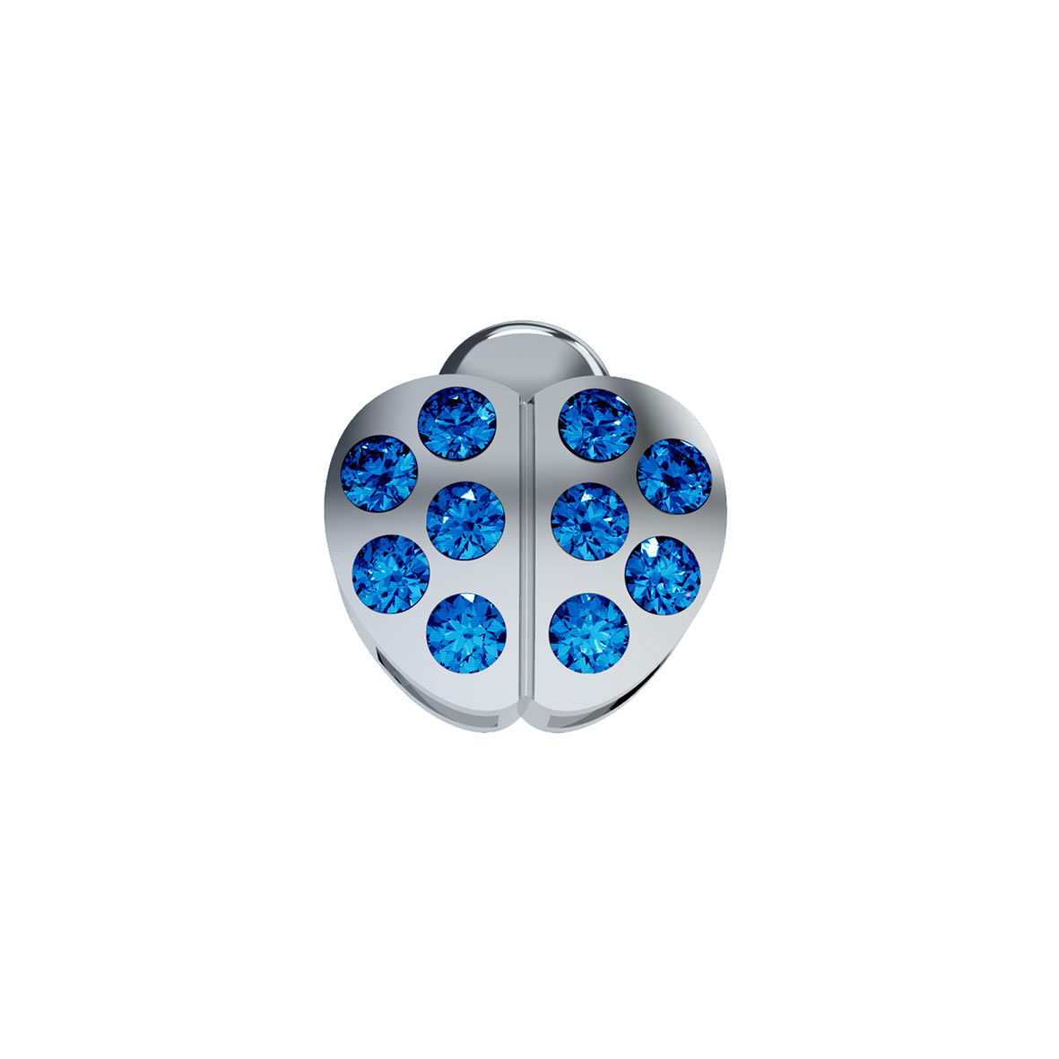 Elements donna oro Coccinella in oro bianco e zaffiri DCHZ9513