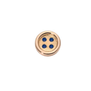 Elements donna oro Bottone Oro Rosa E Smalto Blu ECF13082  Elementi per Bracciali