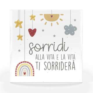 Formella piccola-sorridi alla vita L'angolo delle idee FRM_QU_110_TLN02  Idee regalo e Oggettistica