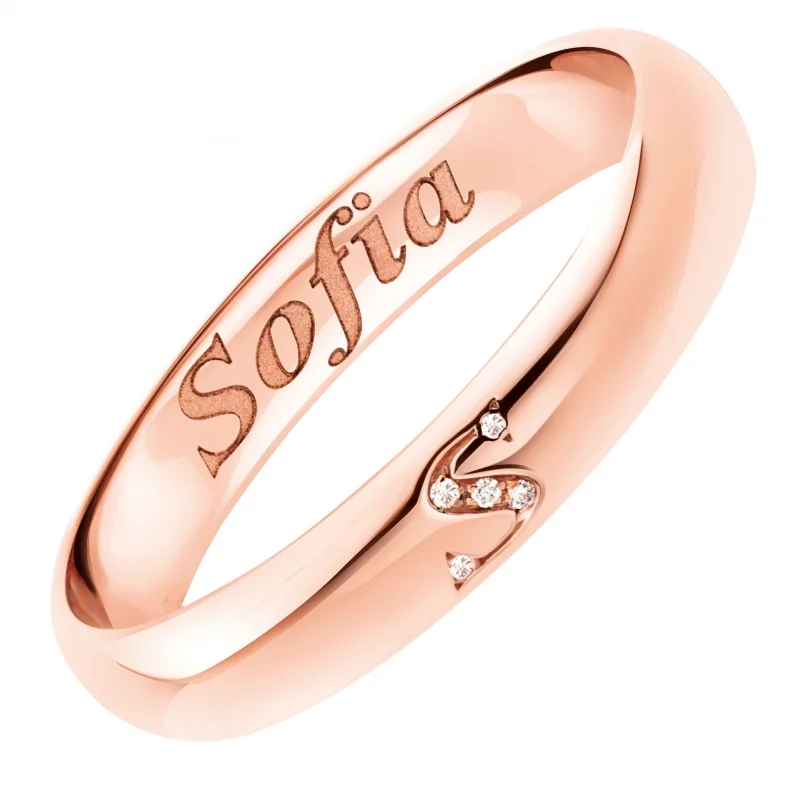 Fede Polello Lettere d’Amore 2 nome Sofia in oro rosa e diamanti 3112UR