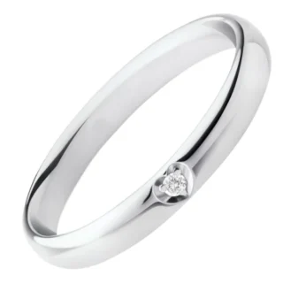Fede Polello in oro bianco 18 kt con diamante 3011DB  Fedi Nuziali