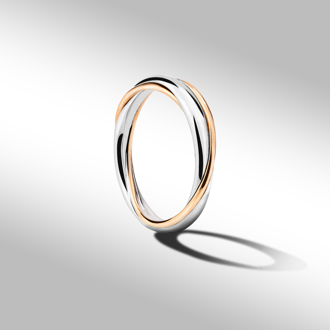 Fede Polello Vita bicolor in oro rosa e bianco 2692UBR