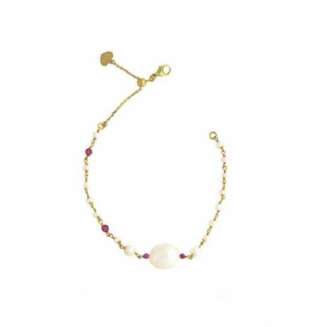 Bracciale Ciprea IO&TE in argento dorato perle e rubelite BRCIRUDO  Bracciali a Sfere