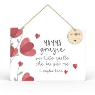 Targa Rettangolare con Tag Mamma Mia L'angolo delle idee Mamma grazie TAR_RT_215_MAM02   Idee regalo e Oggettistica Regalistica