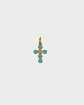 CharmBar Charm Croce Pallini Smalto Azzurro CB-LCN 96  Elementi per Bracciali