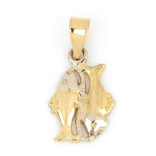 Pendente segno zodiacale pesci in oro giallo e bianco 18 kt PES02    Ciondoli e Pendenti Outlet Orologi e Gioielli Pendenti