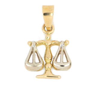 Pendente segno zodiacale bilancia in oro giallo e bianco 18 kt BILA01    Ciondoli e Pendenti Outlet Orologi e Gioielli Pendenti