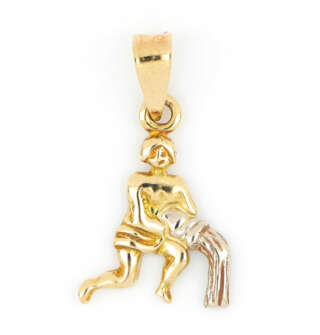 Pendente segno zodiacale acquario in oro giallo e bianco 18 kt ACQ03    Ciondoli e Pendenti Outlet Orologi e Gioielli Pendenti