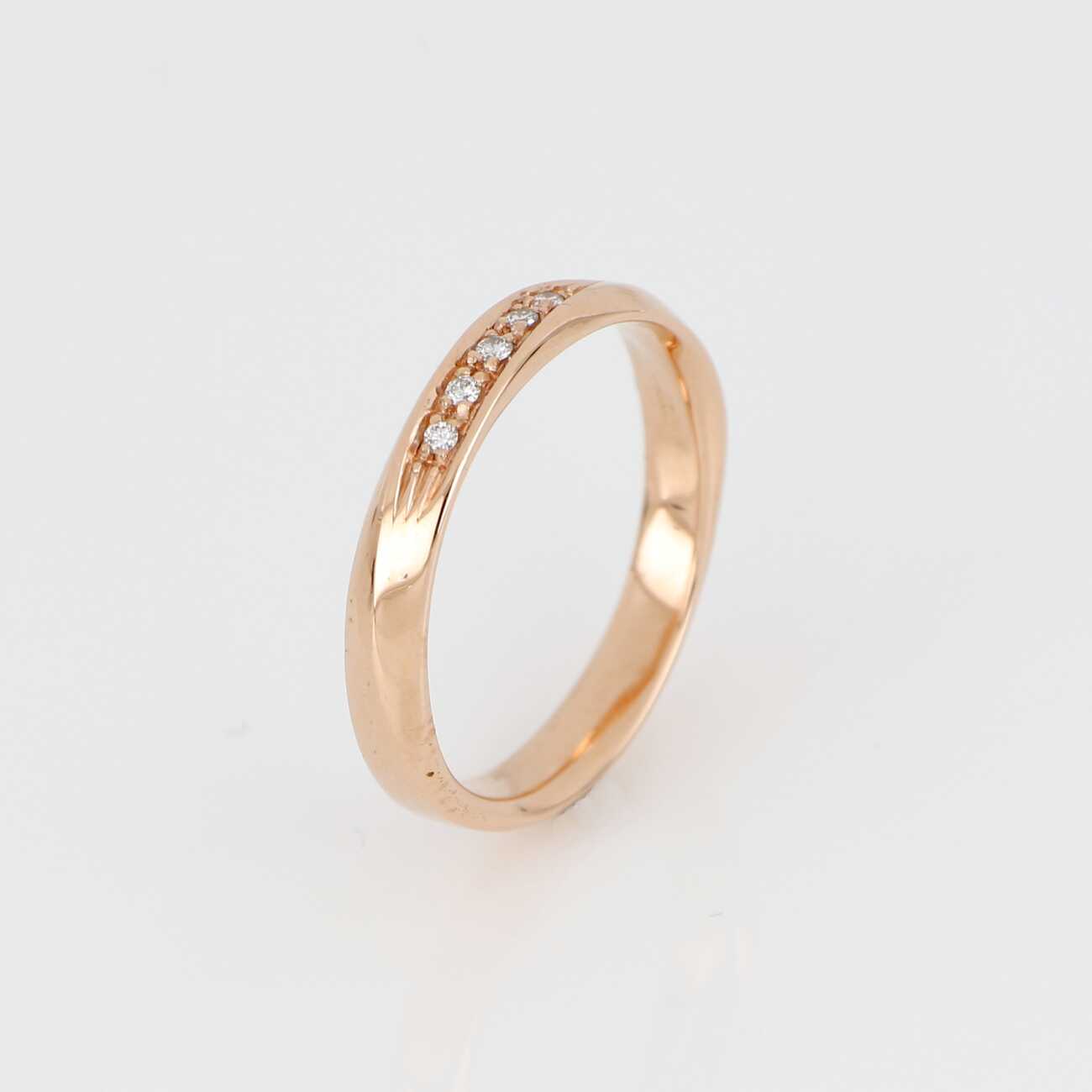 Fede Matrimoniale Torscion Oro Rosa e Diamanti ref. FATORBR-005  Fedi Artigianali