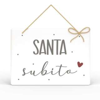 Targa Rettangolare L'angolo delle idee con Spago Parole Sante – Santa subito TAR_RT_214_PRS04  Quadri