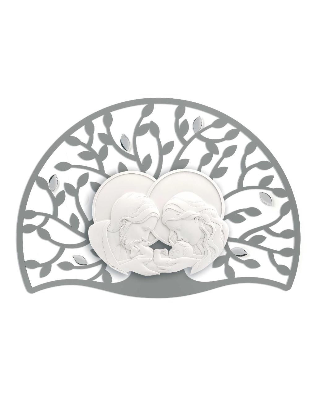 Capezzale Bongelli albero della vita sacra famiglia 90x65 grigio ME1626-G   Idee regalo e Oggettistica Quadri