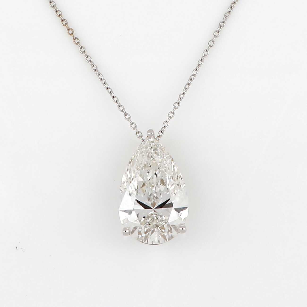 Collana con Goccia di Diamante Lab Grown Ct. 6.01 ref. ZP-45/26A  Collane e Pendenti