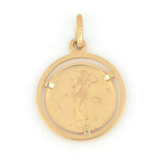 Medaglia con segno zodiacale vergine in oro giallo 18 kt VER33    Ciondoli e Pendenti Outlet Orologi e Gioielli Pendenti