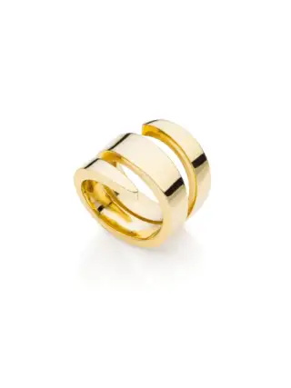 Anello unoaerre dorato a spirale 010EXA0030000-2400  Anelli Fascia
