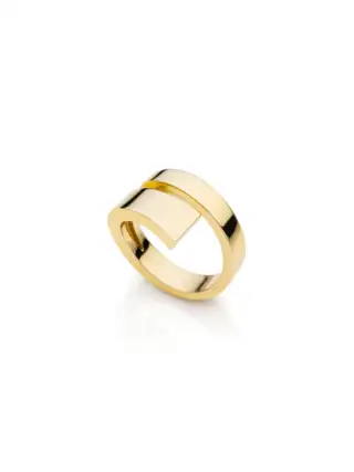 Anello unoaerre contrarié dorato 010EXA0050000-2404  Anelli Fascia