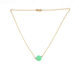 Collana in oro giallo 18 kt con ciondono di crisoprasio VNI015  Girocolli
