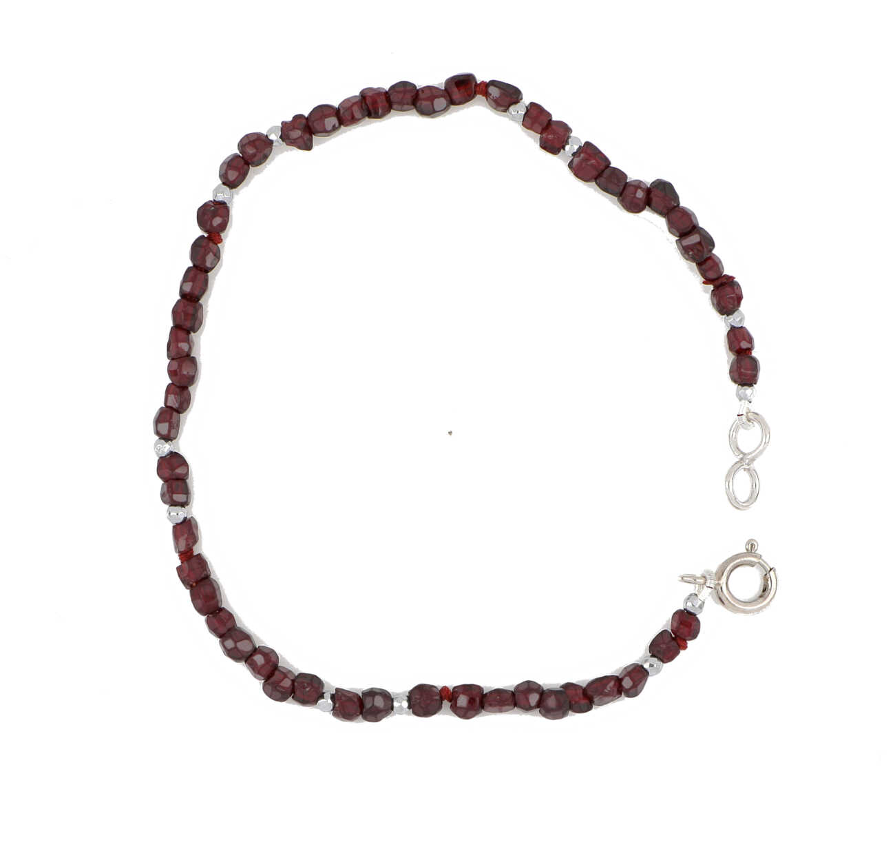 Bracciale in argento e granato BLD085  Bracciali a Sfere