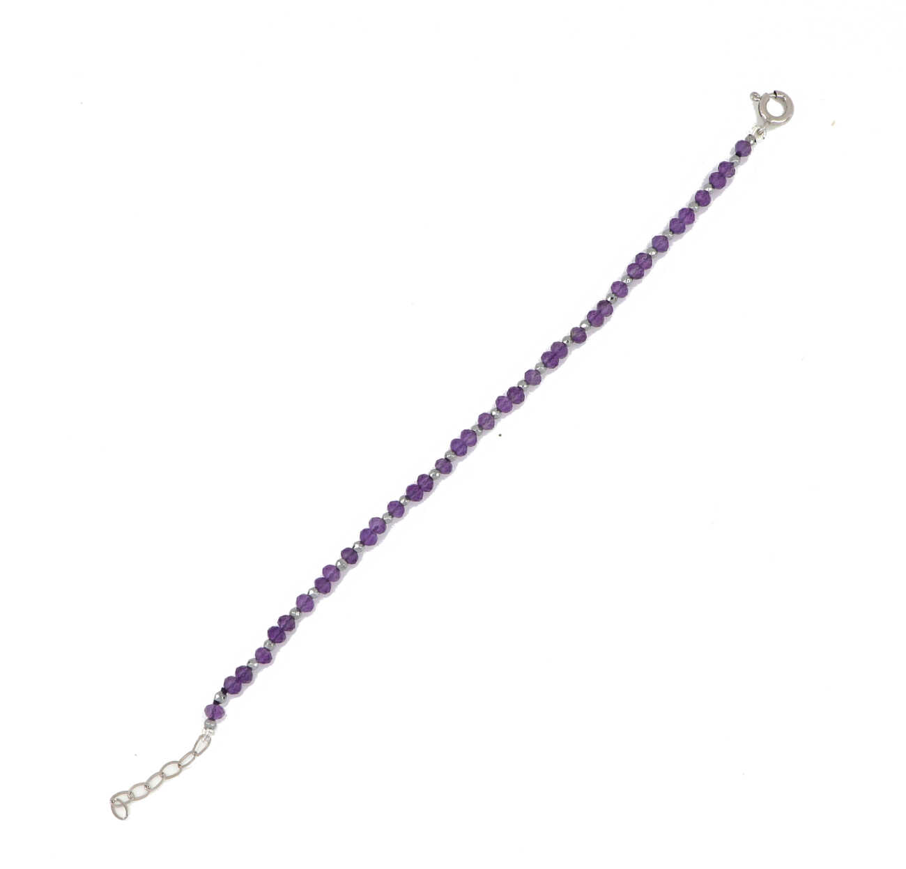 Bracciale in argento con ametista BLD088  Bracciali a Sfere