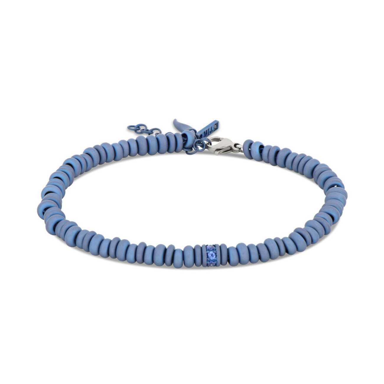 Bracciale Mano-J in Titanio e Zaffiri blu ABR4006  Bracciali a Sfere