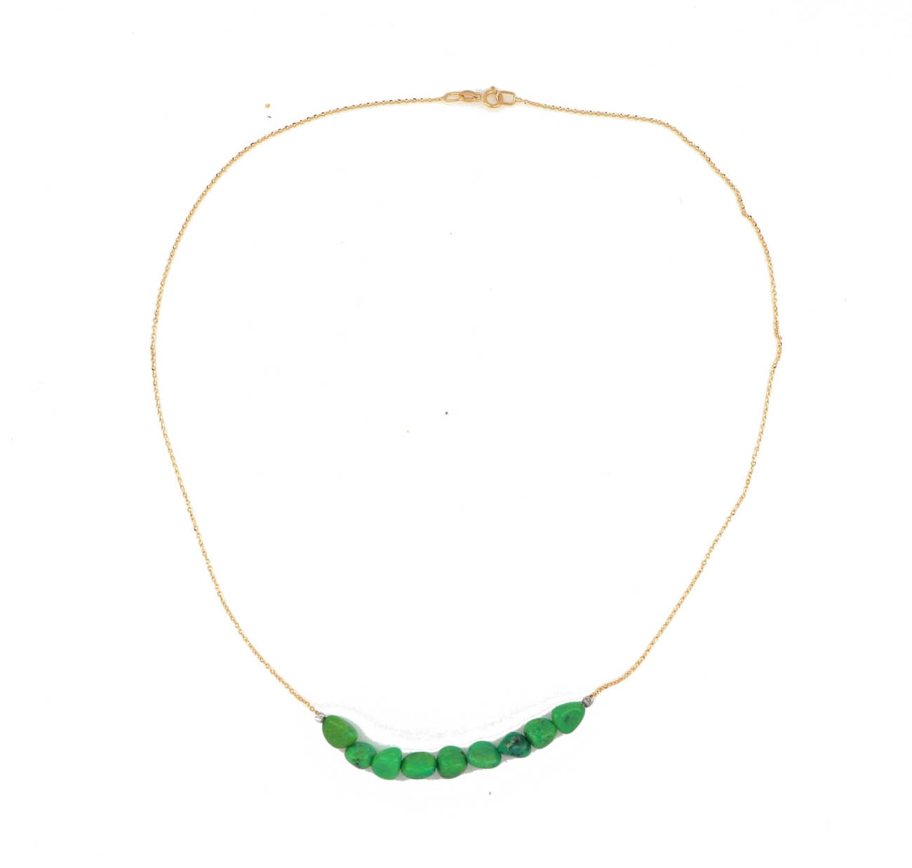 Collana in oro giallo 18 kt e turchese verde  BLD094  Girocolli