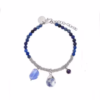 Bracciale Murrina Murano in ottone acciaio e pietre dure GM0460012  Bracciali a Sfere