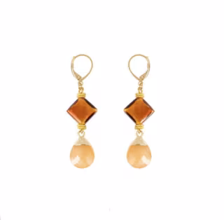 Orecchini Murrina Murano in ottone acciaio e pietre dure GM0461007  Orecchini Pendenti