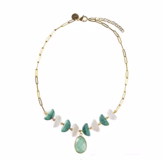 Collana Murrina Murano in ottone acciaio e pietre dure GM0463010  Girocolli