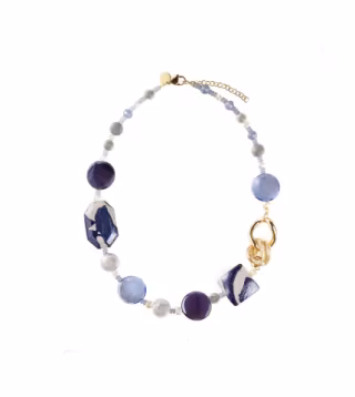 Collana Murrina Murano in ottone acciaio e pietre dure GM0472012  Girocolli