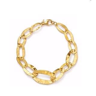 BRACCIALE LUIBER MAGLIE OVALI MARTELLATE A SCALARE IN OTTONE KIB0109  Bracciali a Maglia