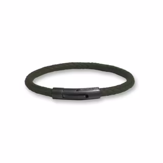 Bracciale Borsari Gioielli in caucciù verde e acciaio PVD nero BR-RALKA08T5  Bracciali