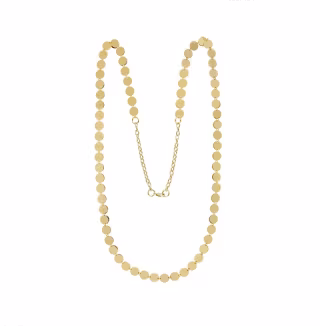Collana Luiber dischi lucidi lunga ottone KIC0113  Collane Lunghe