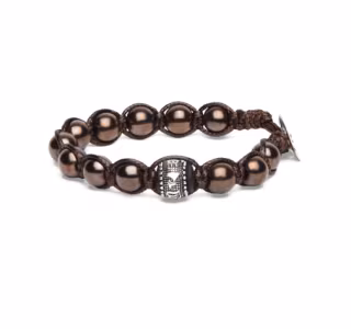 Bracciali Tamashii Ruota della Preghiera 8 mm ematite caffe'  BHS1100-22C  Bracciali a Sfere